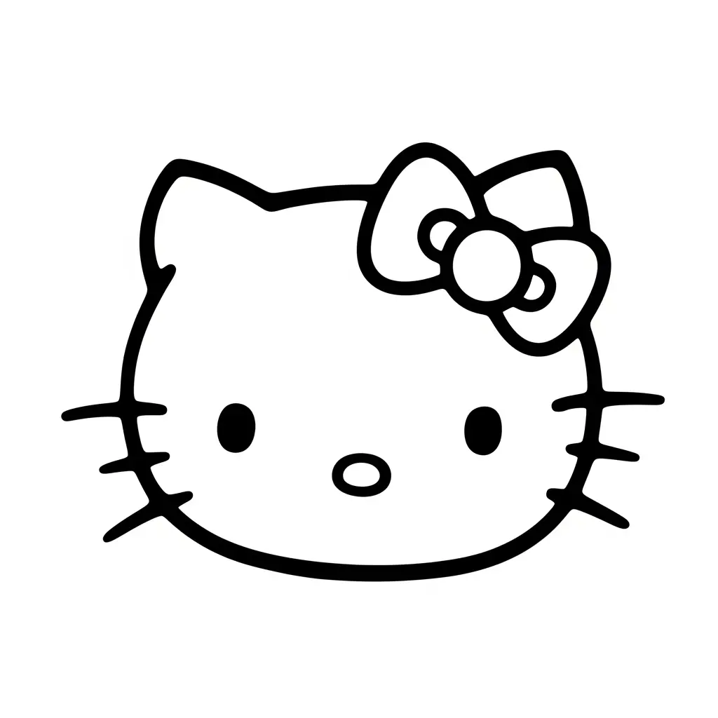 Desenho da Hello Kitty com laço para colorir