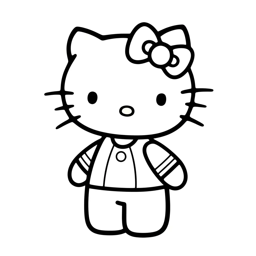 Desenho da Hello Kitty em pé para colorir