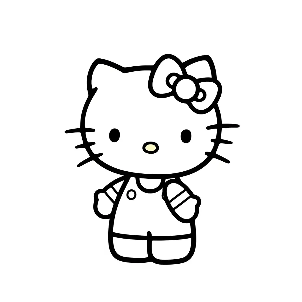 Desenho da Hello Kitty estilo kawaii para colorir