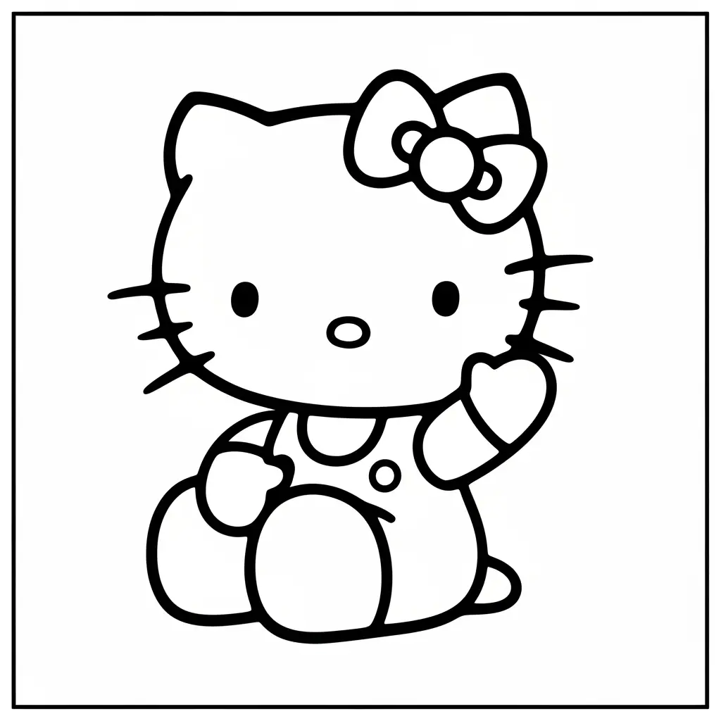 Hello Kitty sentada para colorir