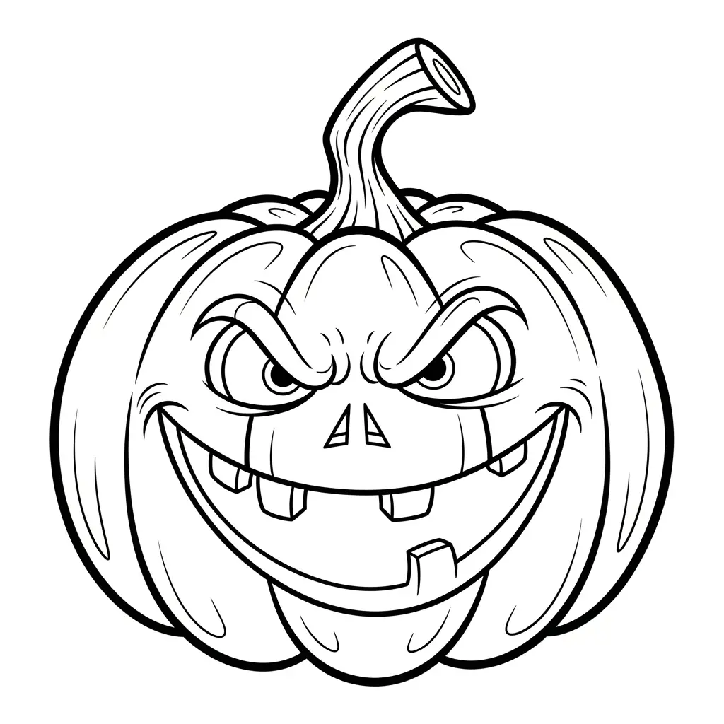 Desenho de Abóbora sorridente para colorir