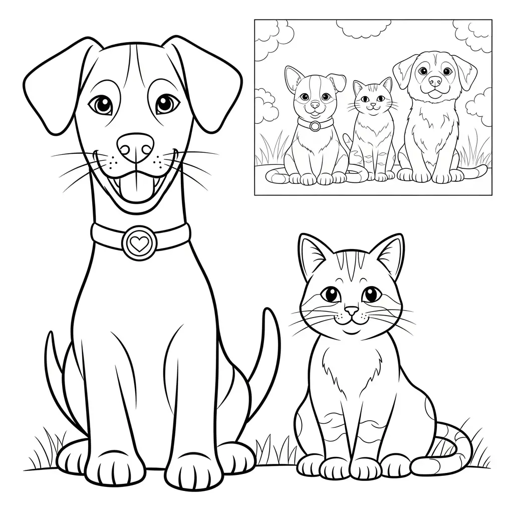 Desenho de Animais de Estimação para colorir
