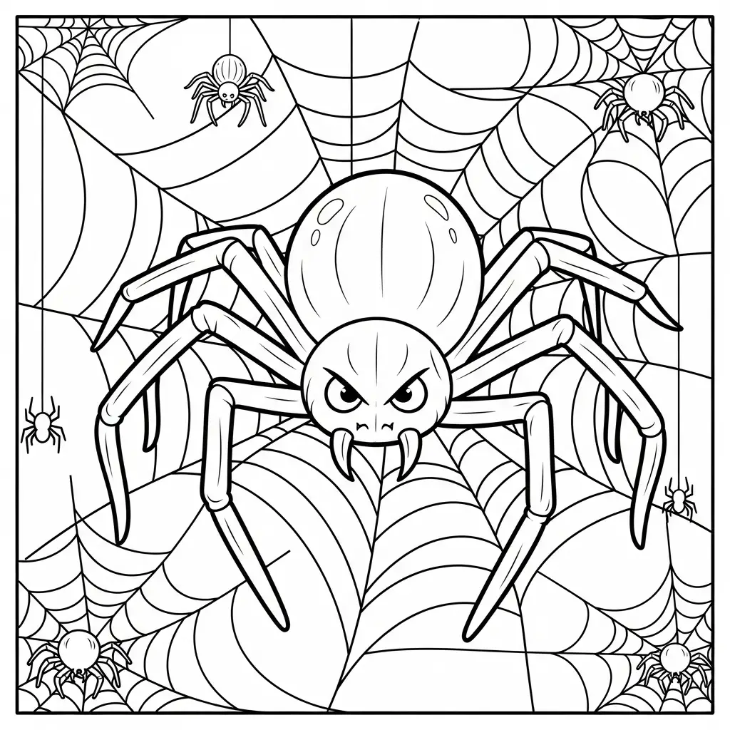 Desenho de Aranha Halloween para colorir