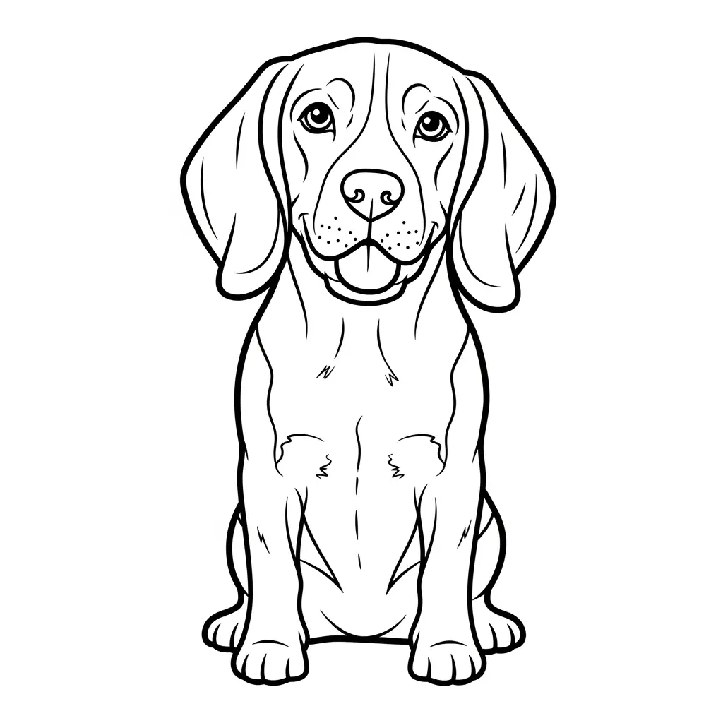 Desenho de Beagle amigável para colorir