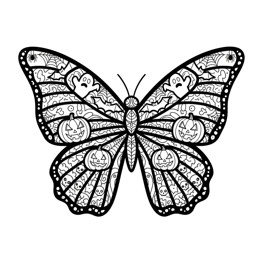 Desenho de Borboleta Halloween para colorir