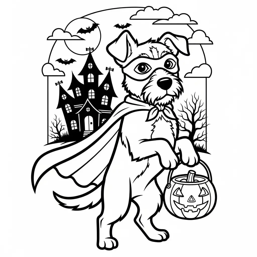 Desenho de Cachorro Fantasioso para colorir
