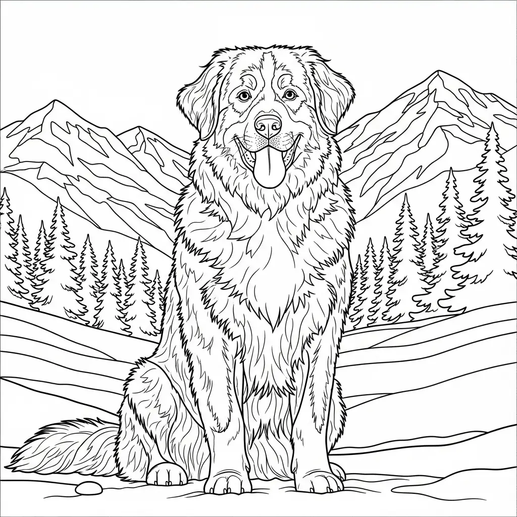 Desenho de Cachorro da Montanha para colorir
