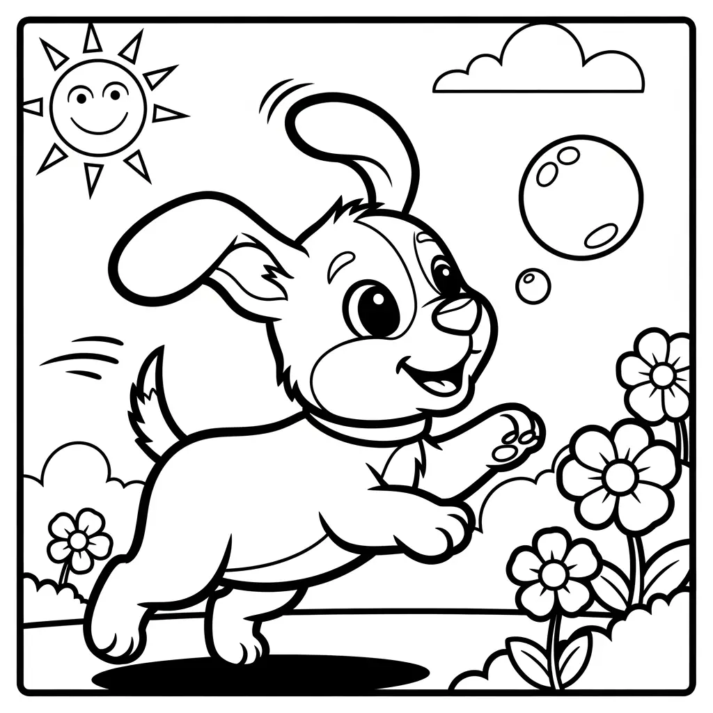 Desenho de Cachorro fofo para colorir