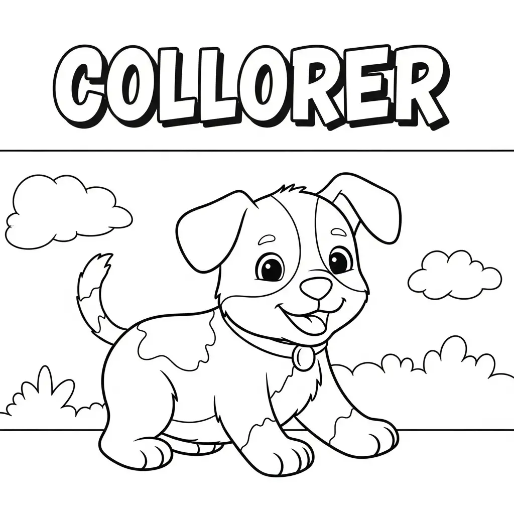 Desenho de Cachorro fofo para colorir
