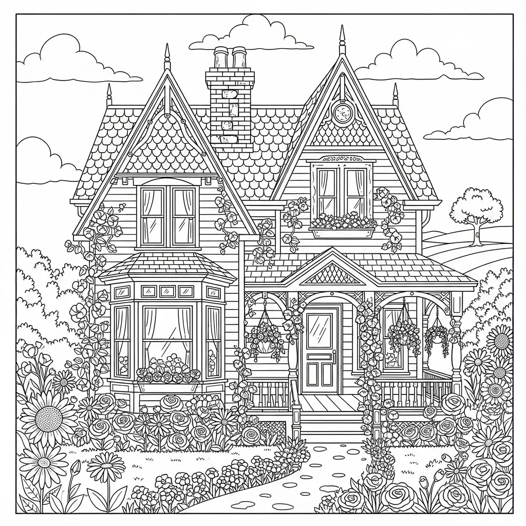 Desenho de Casa Antiga para colorir