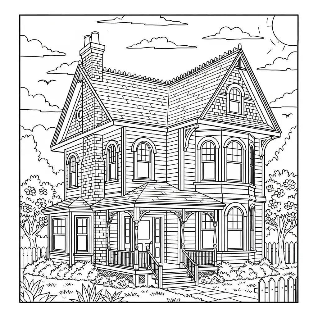 Desenho de Casa Antiga para colorir