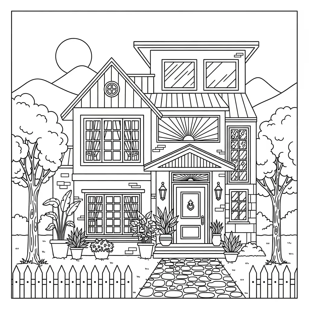 Desenho de Casa Chique para colorir
