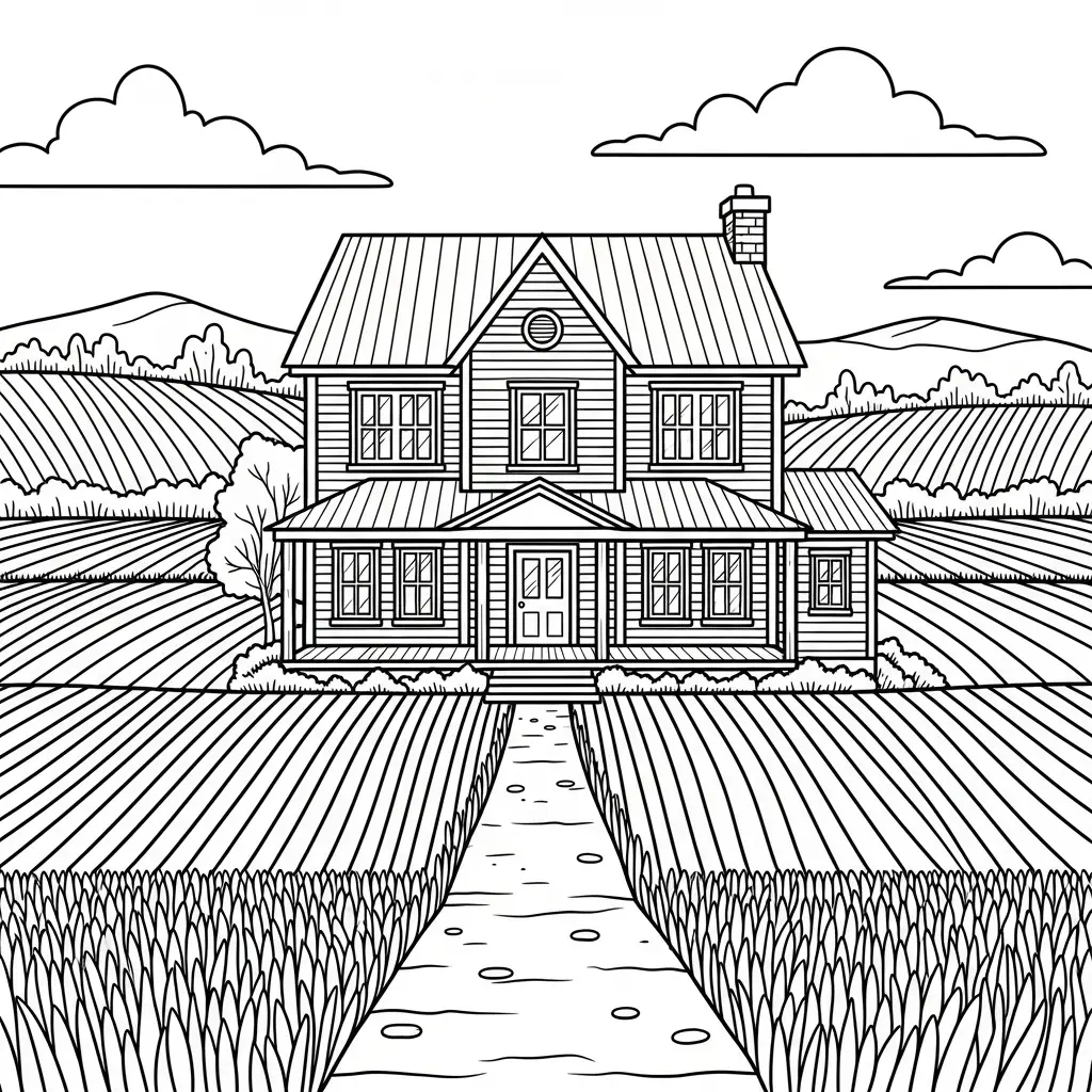 Desenho de Casa de Campo para colorir