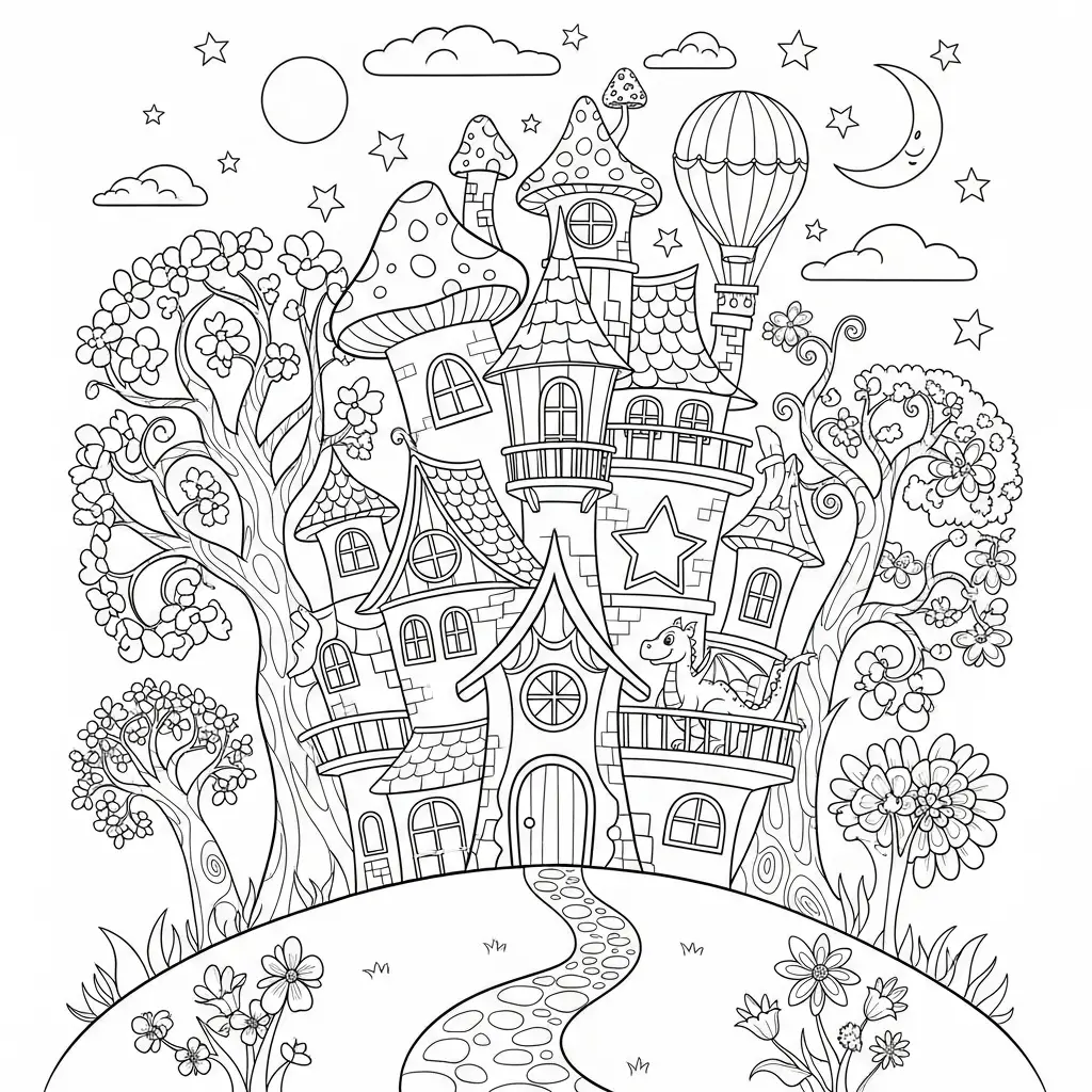 Desenho de Casa dos Sonhos para colorir