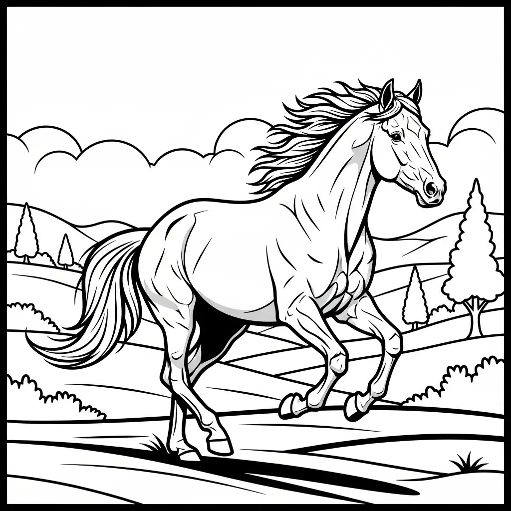 Desenho de Cavalo Majestoso para colorir