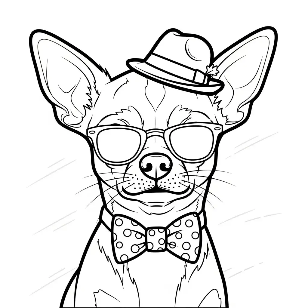 Desenho de Chihuahua estiloso para colorir