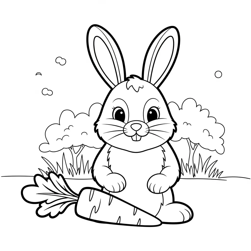 Desenho de Coelho divertido para colorir