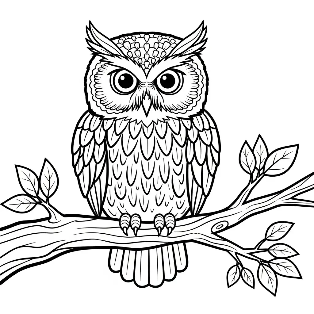 Desenho de Coruja sábia para colorir