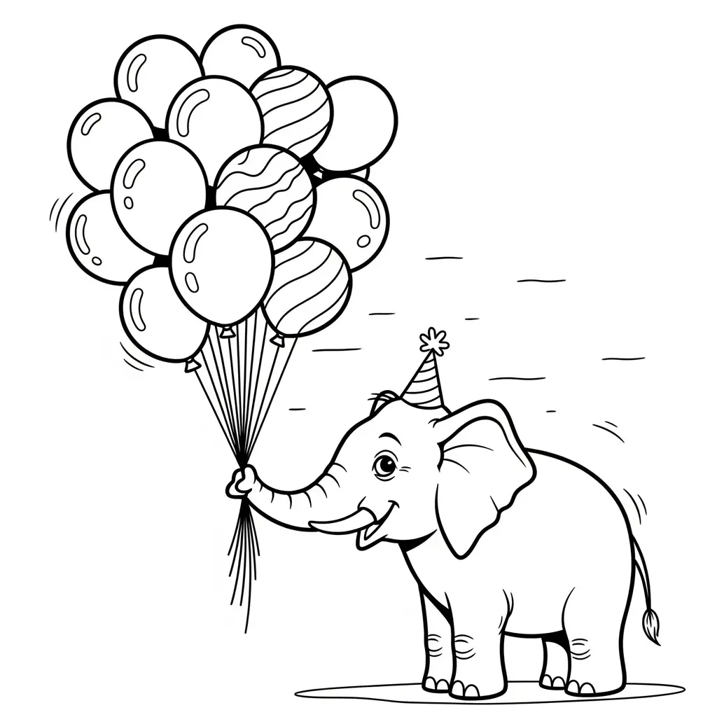Desenho de Elefante divertido para colorir