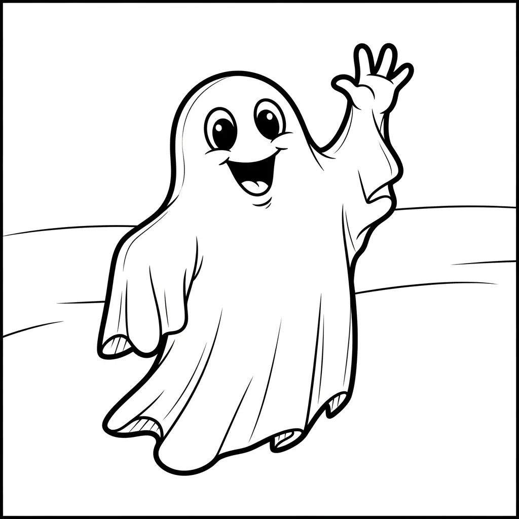 Desenho de Fantasma Alegre para colorir