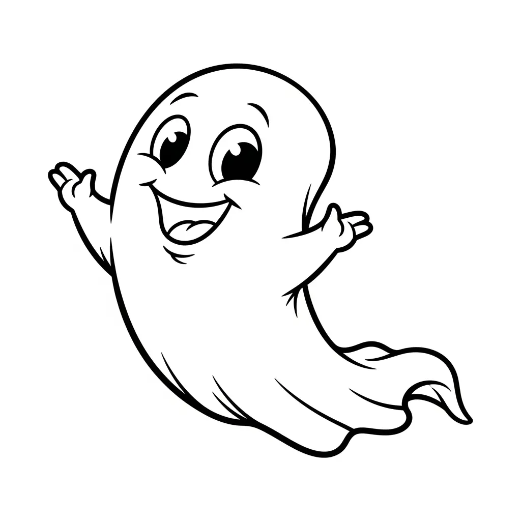 Desenho de Fantasma divertido para colorir