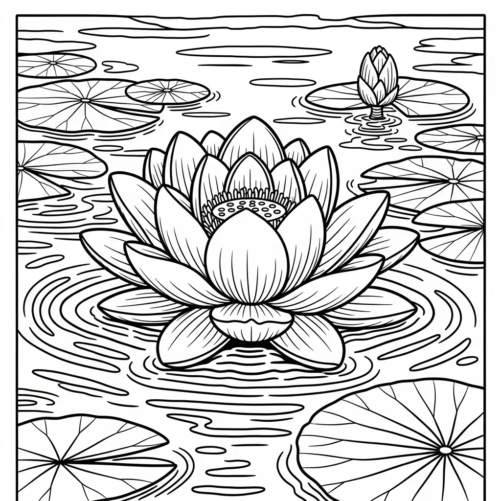 Desenho de Flor de Lótus para colorir