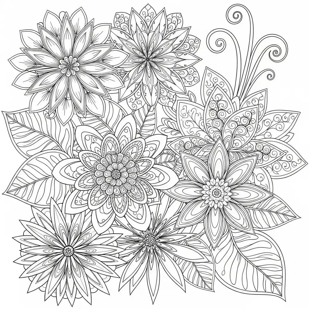 Desenho de Flores Exóticas para colorir