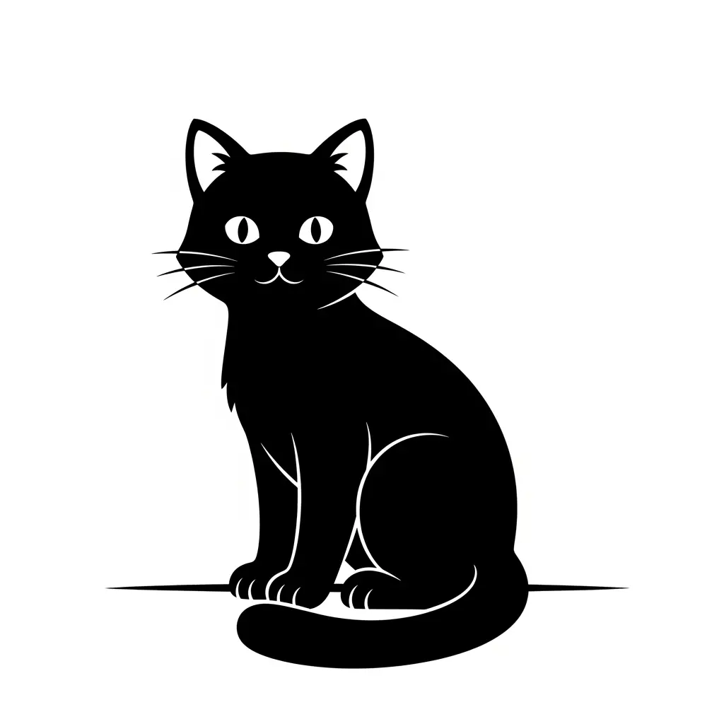Desenho de Gato preto para colorir