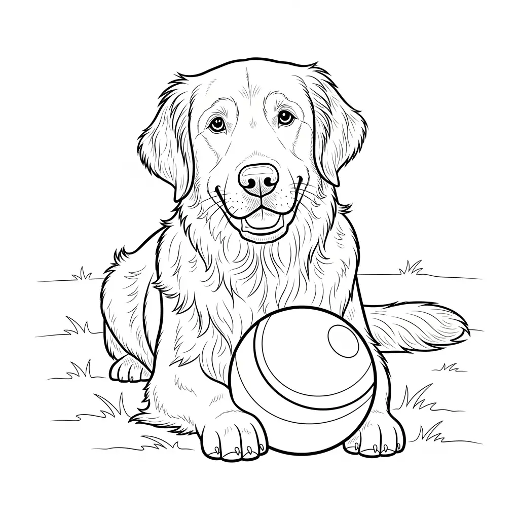 Desenho de Golden Retriever para colorir