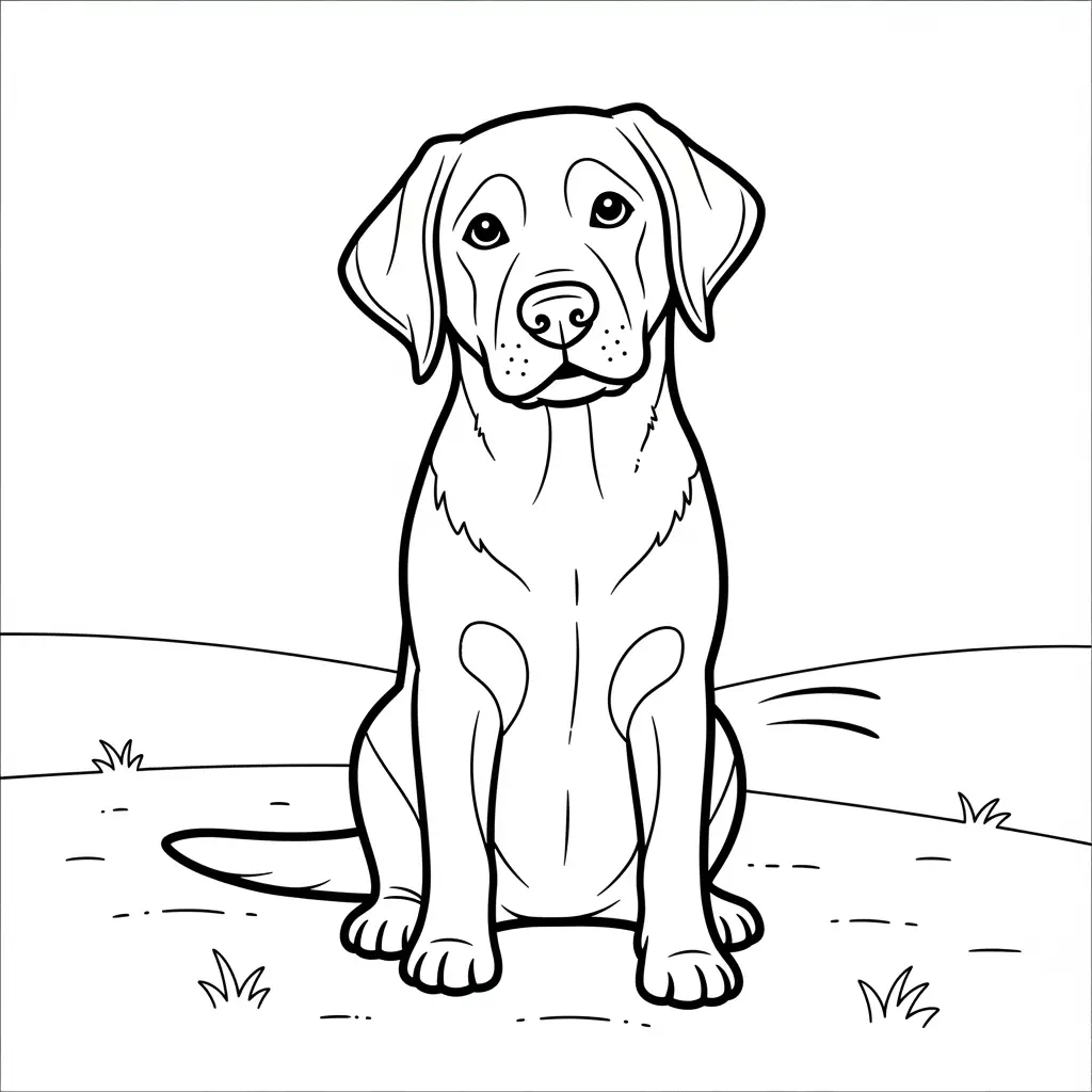 Desenho de Labrador fofo para colorir