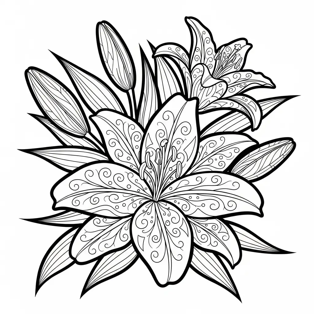 Desenho de Lírio para colorir