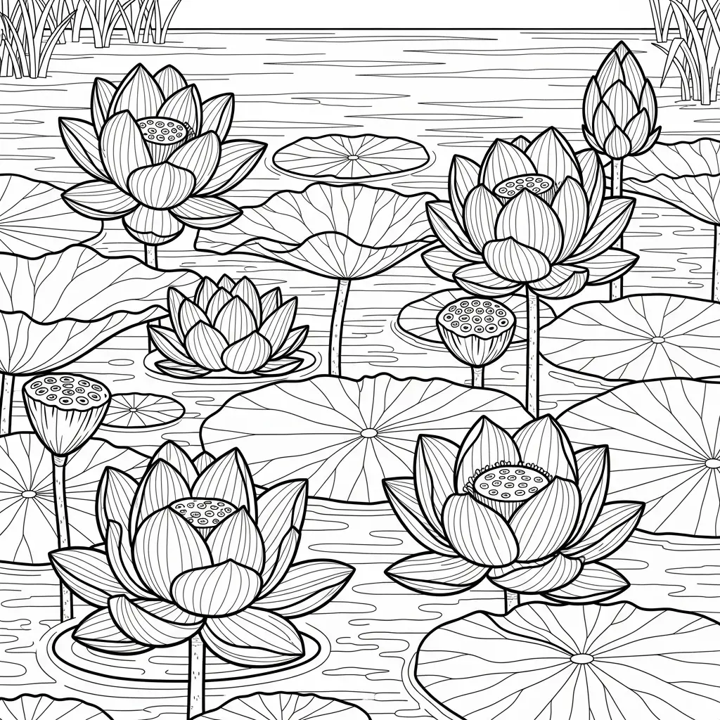 Desenho de Lótus para colorir