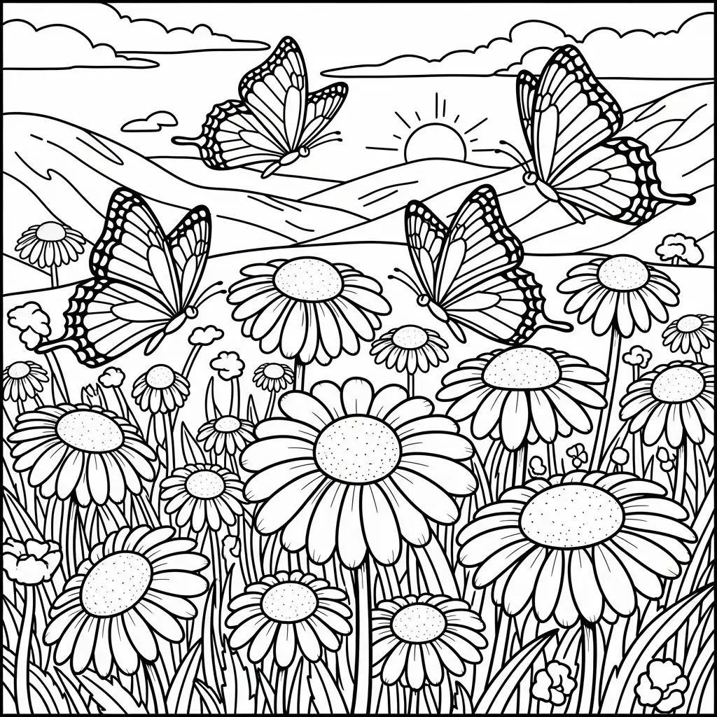 Desenho de Margaridas para colorir