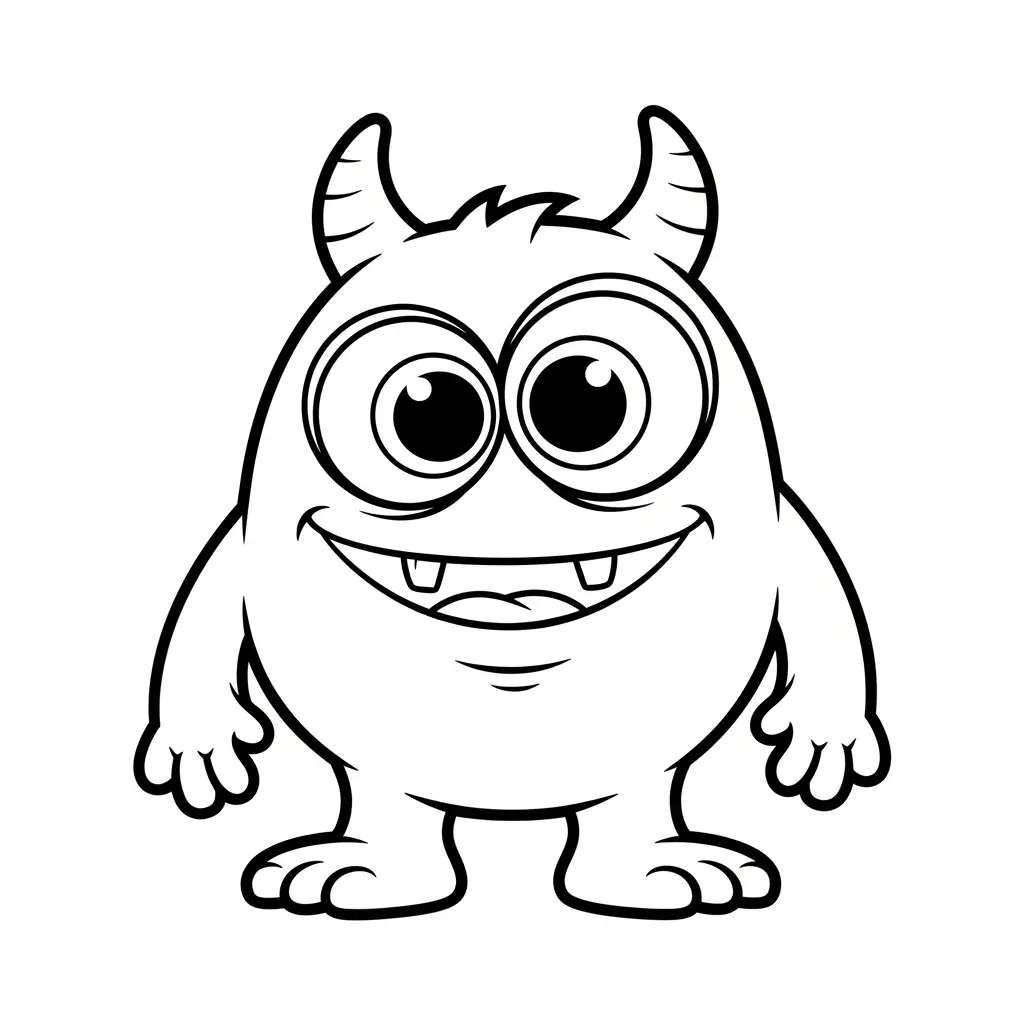 Desenho de Monstro Divertido para colorir