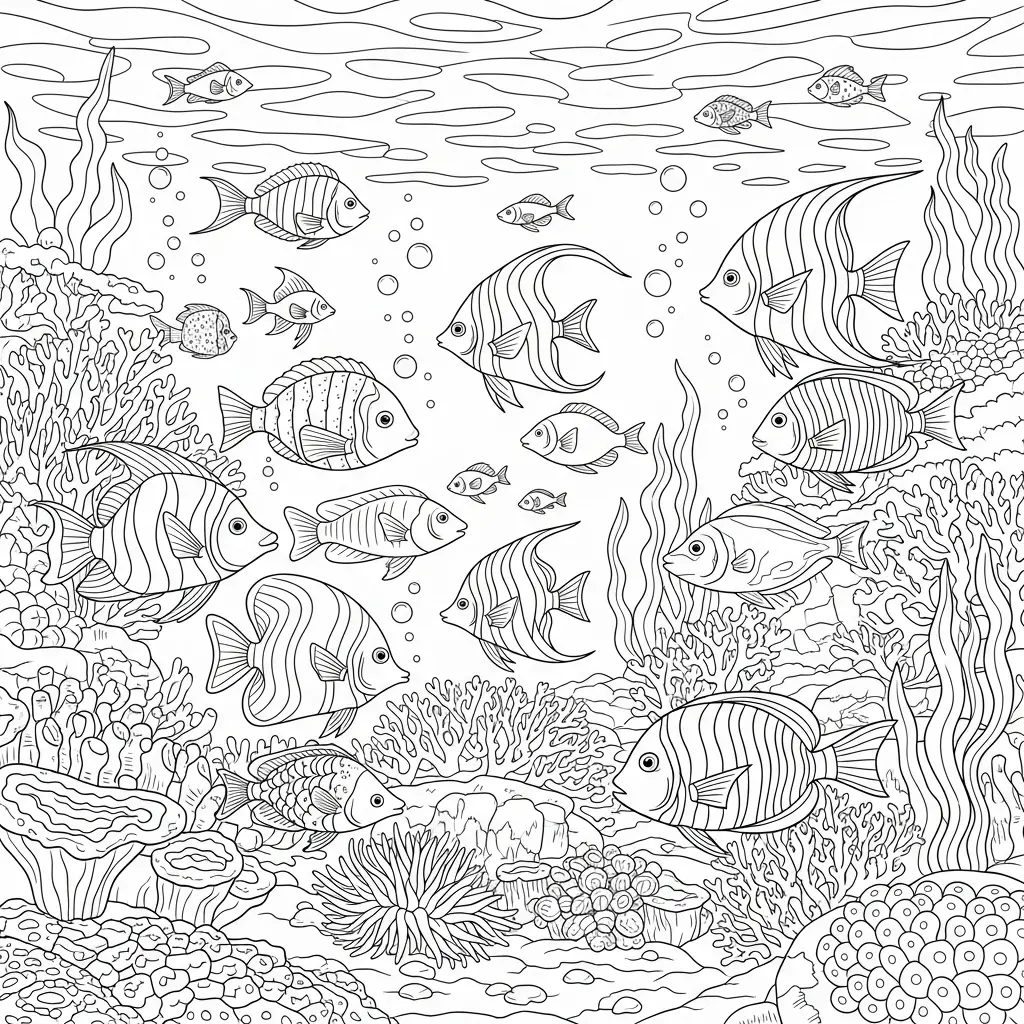 Desenho de Peixe Colorido para colorir