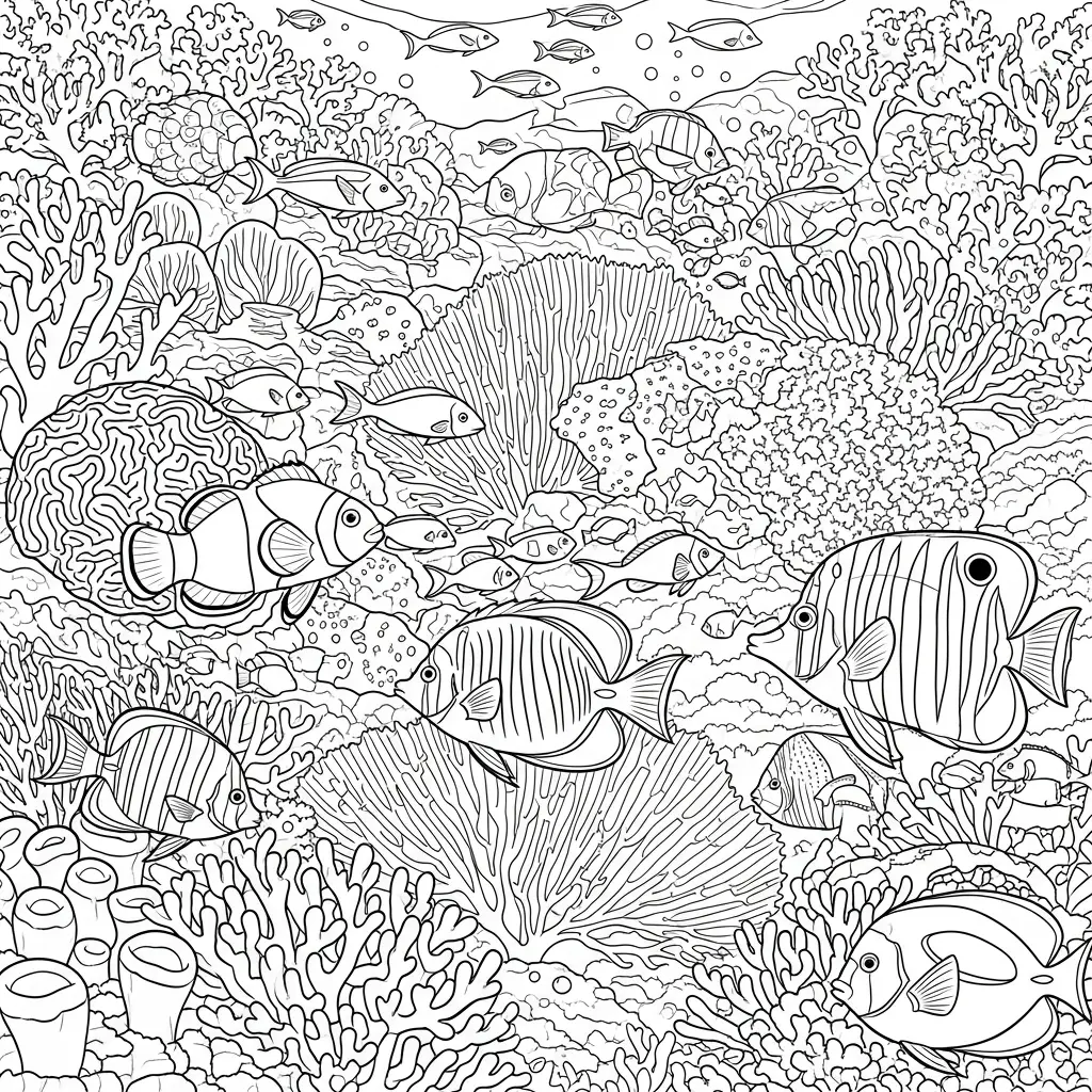 Desenho de Peixe tropical para colorir