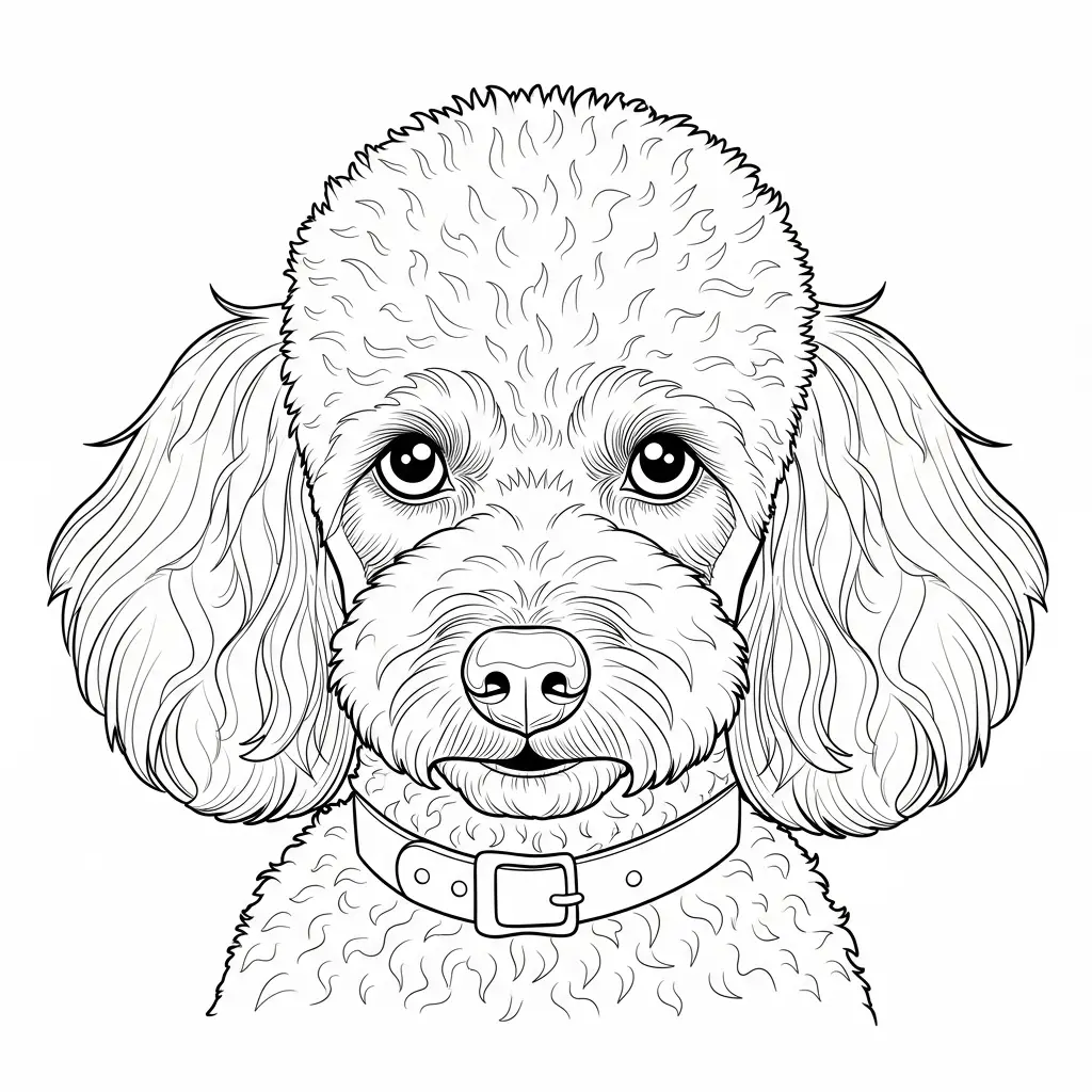 Desenho de Poodle elegante para colorir