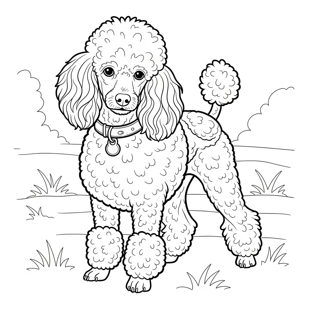 Desenho de Poodle para colorir
