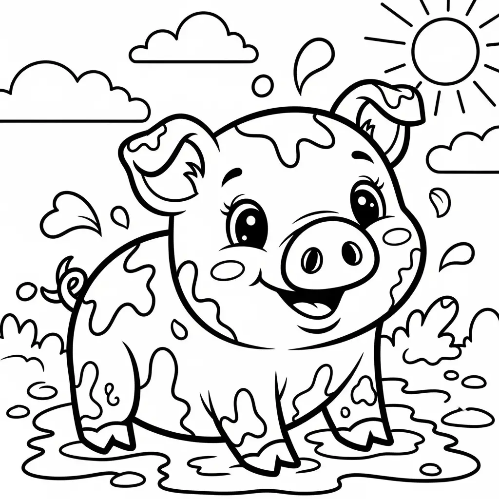 Desenho de Porquinho adorable para colorir