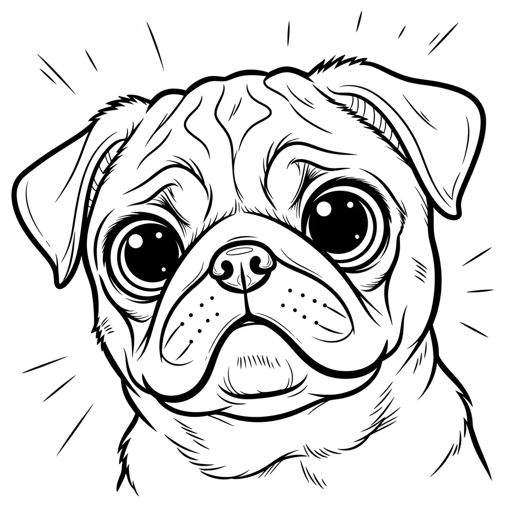 Desenho de Pug para colorir