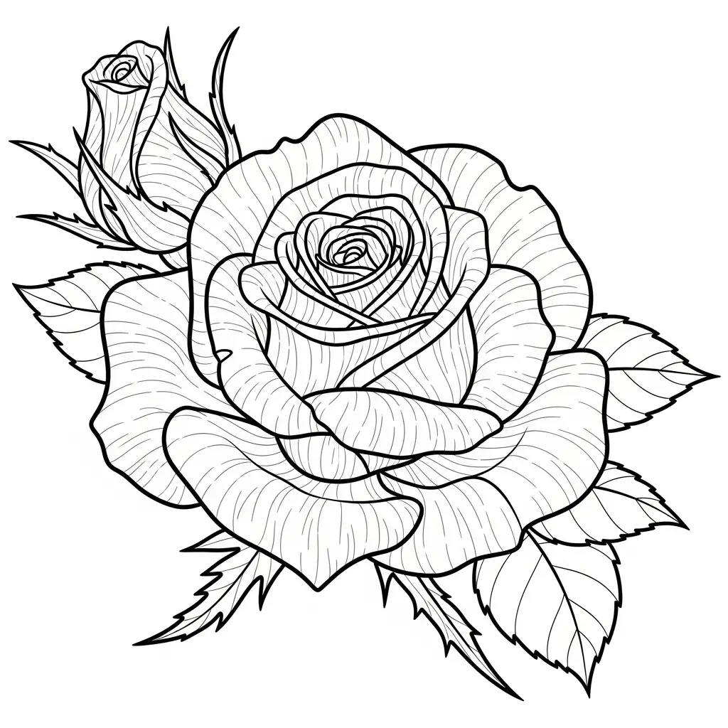 Desenho de Rosa para colorir