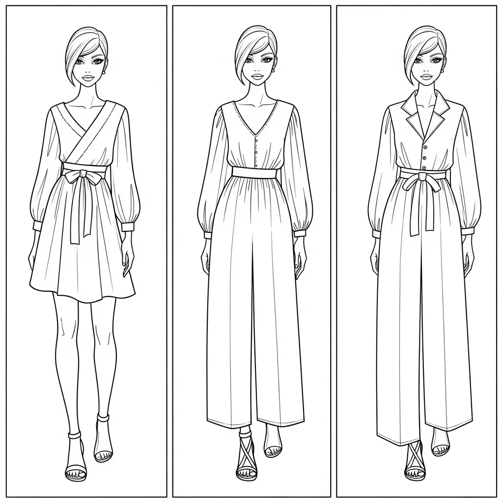 Desenho de Roupa de Moda para colorir