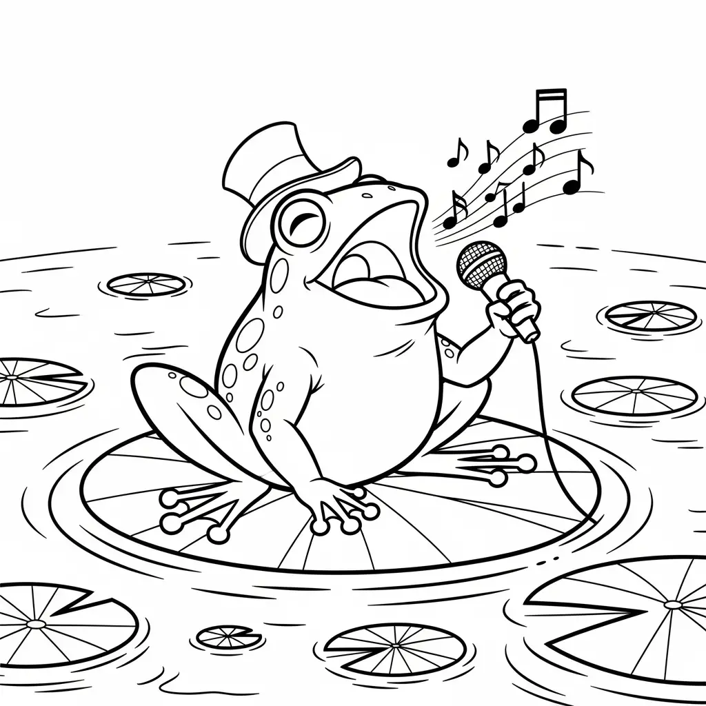 Desenho de Sapo Cantor para colorir