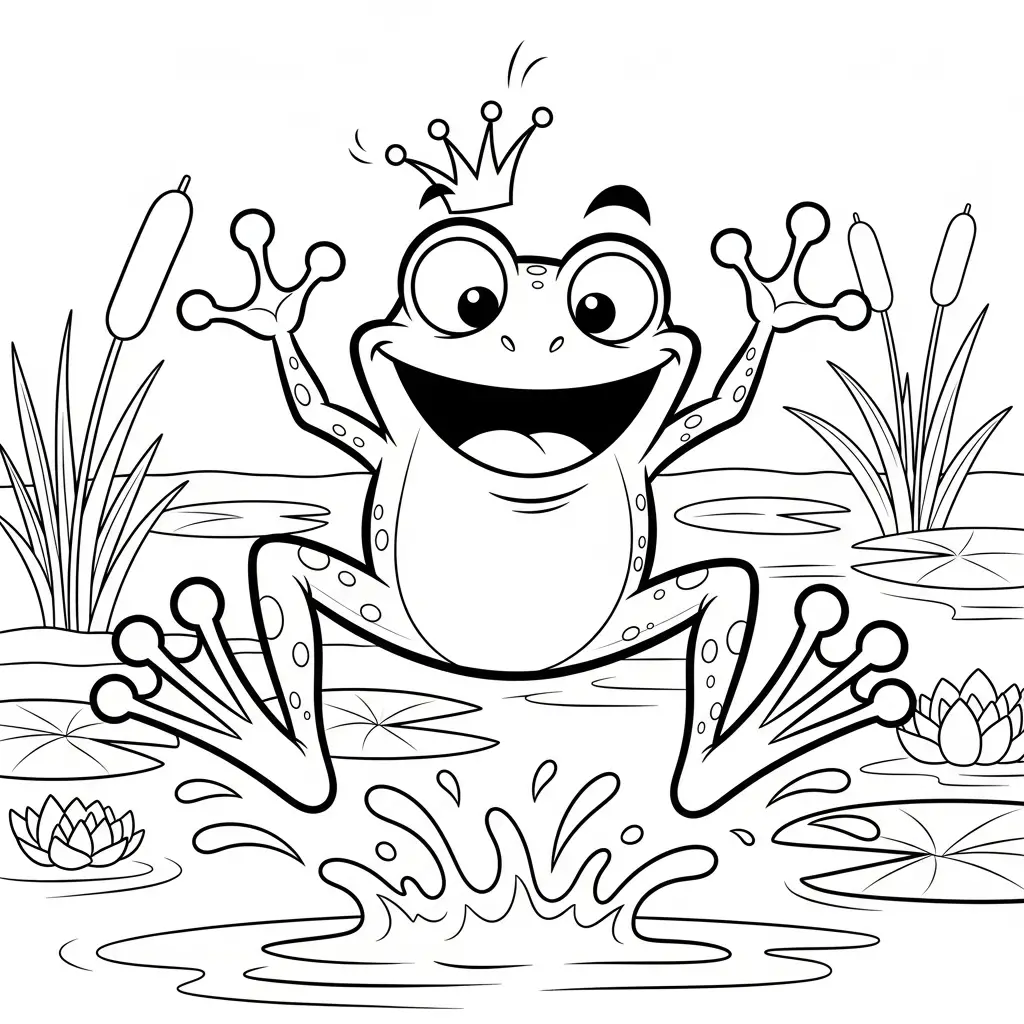 Desenho de Sapo engraçado para colorir