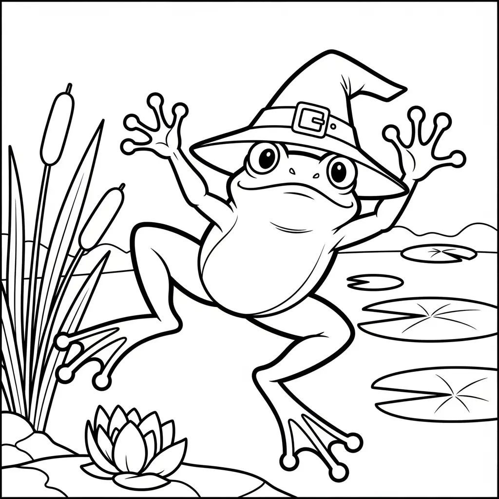 Desenho de Sapo saltando para colorir