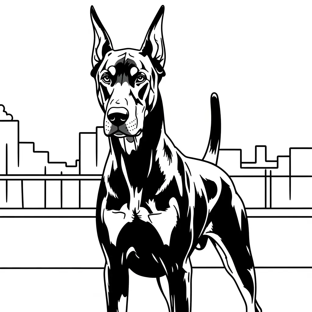 Desenho de cão de guarda para colorir