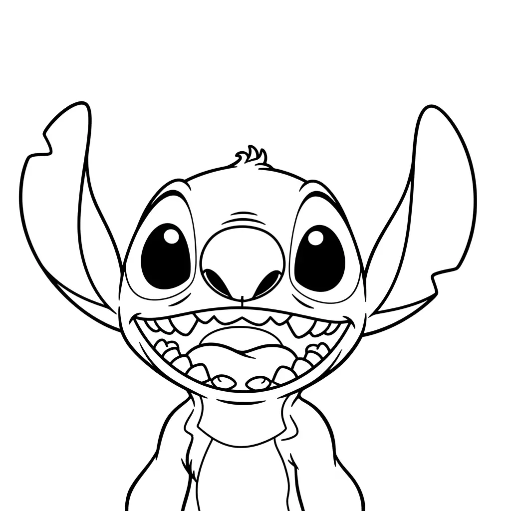 Desenho do Stitch divertido para colorir