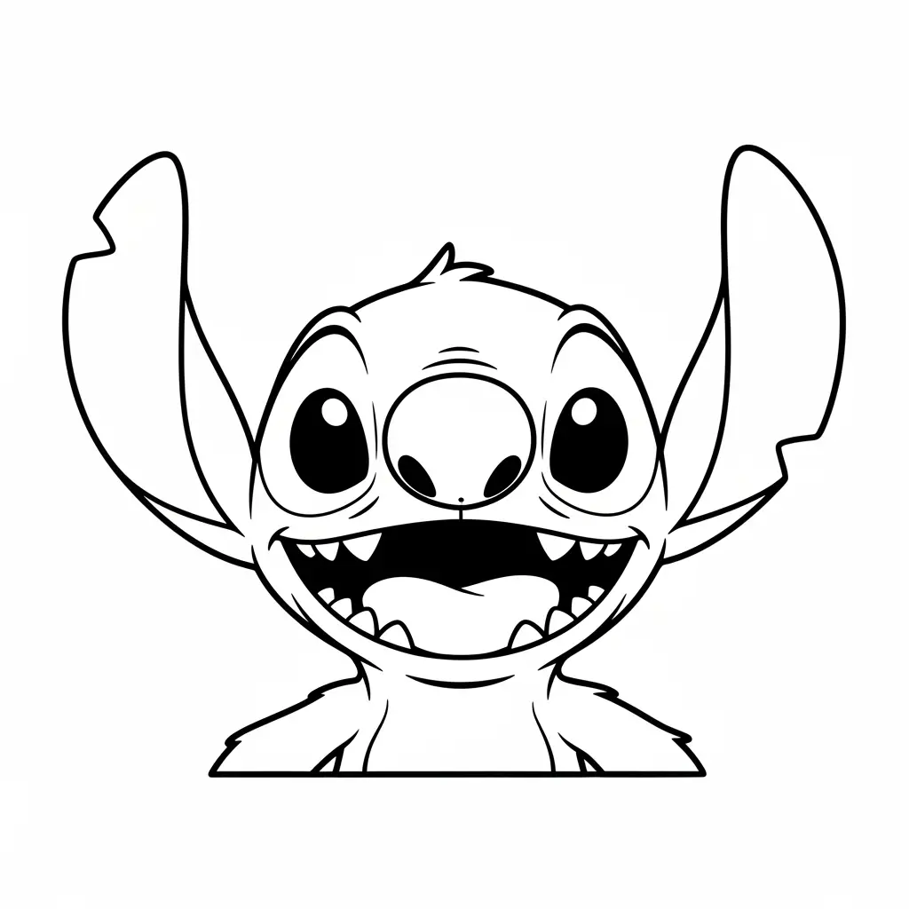 Desenho do Stitch feliz para colorir