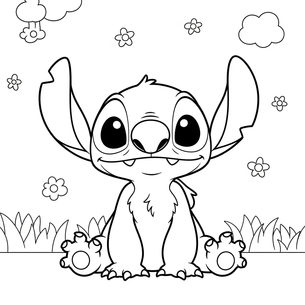 Desenho do Stitch kawaii para colorir